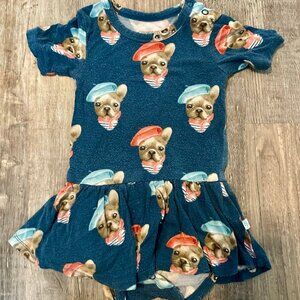 Posh Peanut Frenchie Bodysuit Dress 6/12